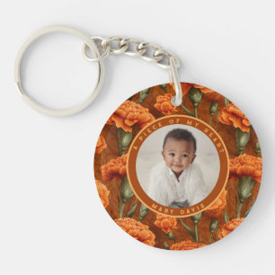 Llavero Hermoso recuerdo personalizado Foto Clavel