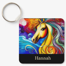 Hermoso retrato de caballo arco iris