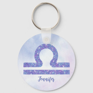 Llavero Hermoso Rótulo de Astrología Libra Personalizado P