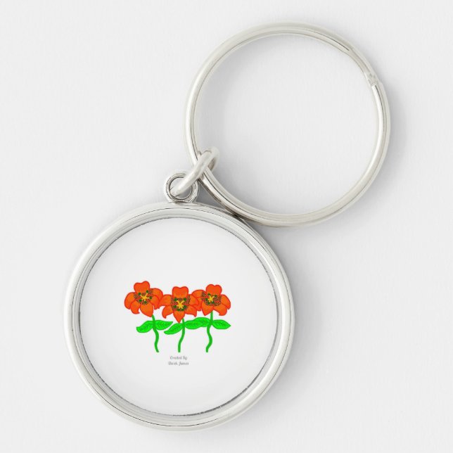 Llavero Hermoso Tiger Lilies Premium Round Keychain (Frente)