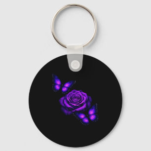 Llavero Hermosos amantes de mariposas rosa púrpura maripos