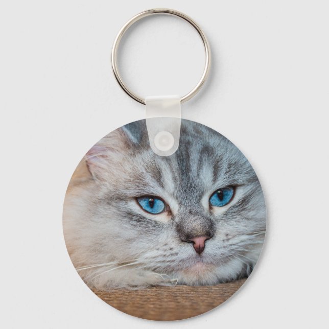 Llavero Hermosos ojos azules de gato (Anverso)