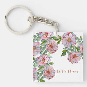 Llavero Hermosos rosas acuarelas realistas.