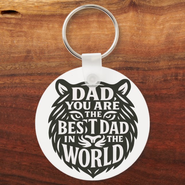 Llavero Hero Dad Tiger Typography Keychain (Reverso )