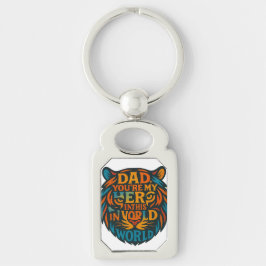Llavero Hero Dad Tiger Typography Keychain