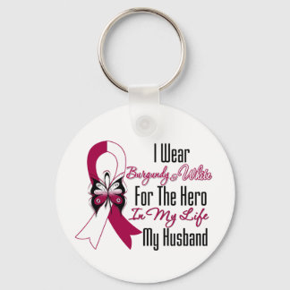 Llavero Héroe del cáncer de cabeza y cuello Mi marido
