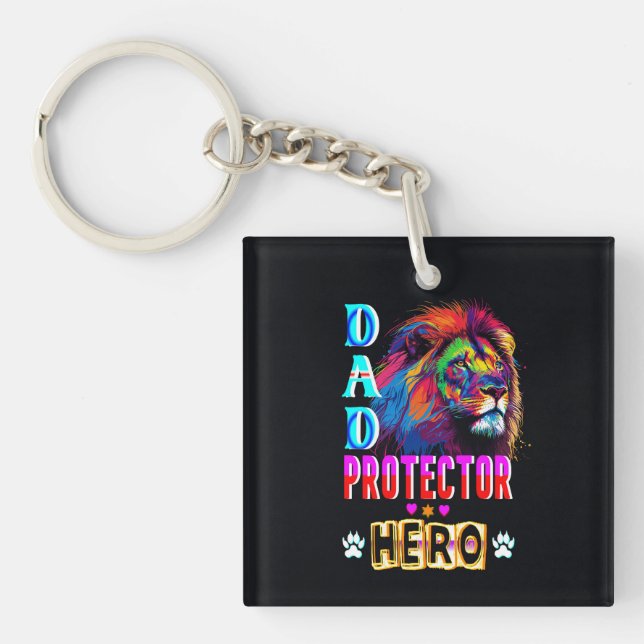 Llavero Héroe del protector de papá (Frente)