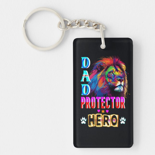 Llavero Héroe del protector de papá (Frente)
