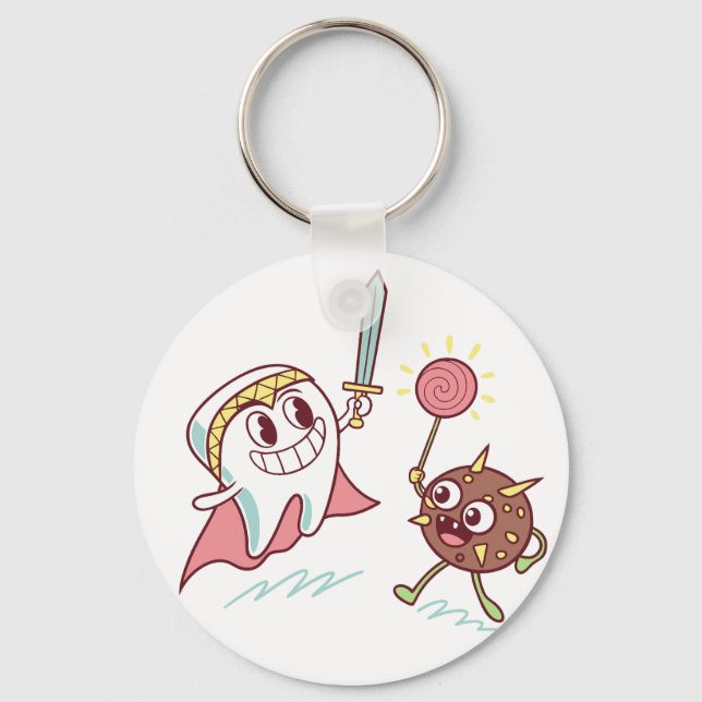Llavero Héroe dental vs bacterias Monster Diversión Person (Anverso)