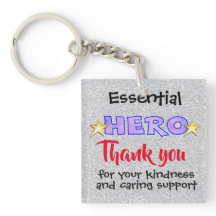 Héroe esencial Gracias cadena de claves