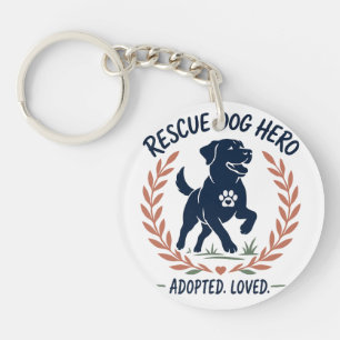 Llavero Héroe Perro Rescatado Adoptado Amado Huella de Pat