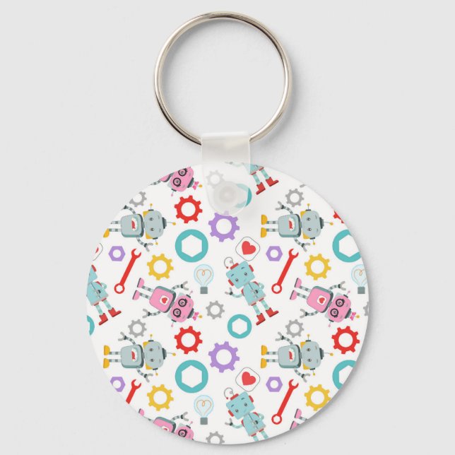 Llavero Herramientas de piezas mecánicas coloridas de robo (Anverso)