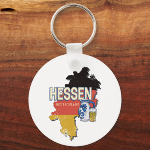Llavero Hesse Alemania Mapa del Estado Retro Recuerdos de