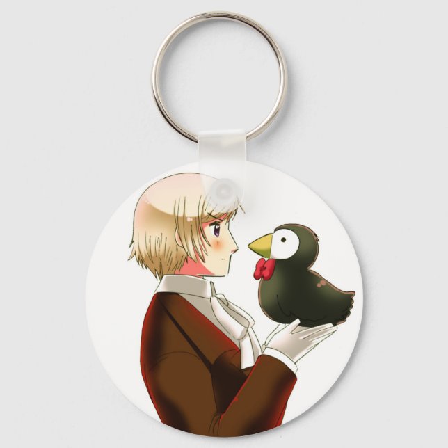 Llavero Hetalia Islandia y el Sr. Puffin Keychain (Anverso)