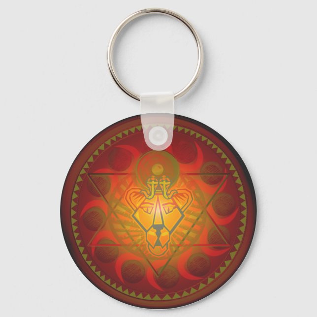 Llavero hexagrama solar sekhmet (Anverso)