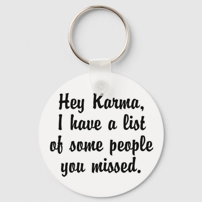 Llavero Hey Karma… (Anverso)