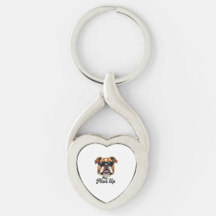 Llavero Hey Paws Up Bulldog Vintage con Gafas Divertido 