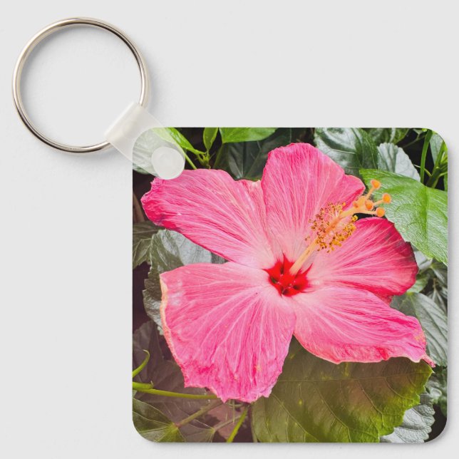 Llavero Hibisco Rosa Precioso (Anverso)