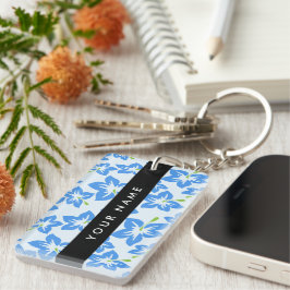 Llavero Hibiscus azul, Flores azules, tu nombre