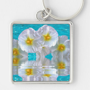 Llavero Hibiscus blanco
