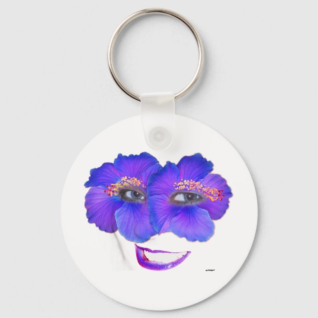 Llavero Hibiscus Face with Smile - Blue (Anverso)