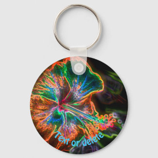 Llavero Hibiscus Resumen Flor de arte personalizada