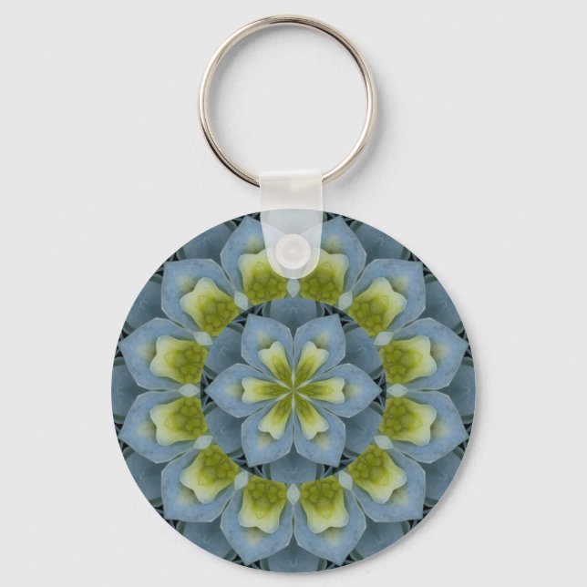 Llavero Hidrangea Azul Mandala Imagen 2 (Anverso)