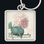 Llavero Hidrangea Botánica Vintage 70th Birthday SqK<br><div class="desc">Personalizable Celebración del cumpleaños cadena de claves metalizado cuadradas con Vintage Botanical Watercoloros de Hydrangea por Pierre-Joseph Redouté. Puede cambiar fácilmente el texto (color, fuente, tamaño y posición) haciendo clic en el botón personalizar. - "Pierre-Joseph Redouté (10 de julio de 1759 en Saint-Hubert (Bélgica) - 19 de junio de 1840...</div>
