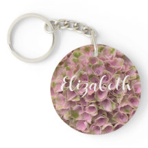 Hidrangea floral rosa y verde pálido de personaliz