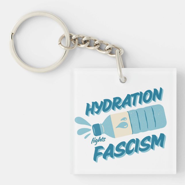 Llavero Hidratación contra la cadena de claves del fascism (Frente)