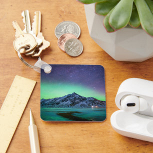 Llavero Hielo y nieve Aurora Borealis Vía Láctea Islandi