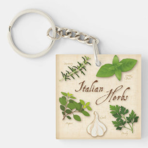 Llavero Hierbas italianas, Basil, Oregano, Parsley, Garlic