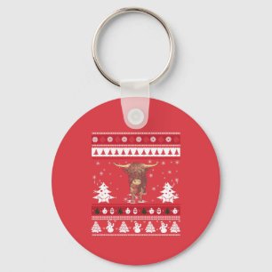 Llavero Highland Cattle Navidad Fea