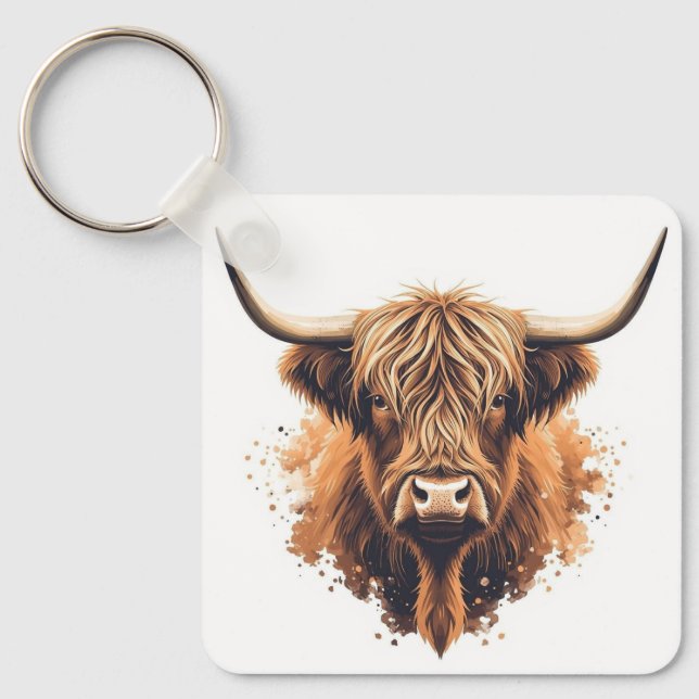 Llavero Highland Coo Keyring (Anverso)
