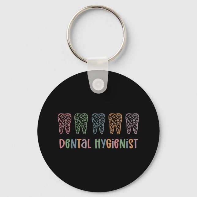 Llavero Higienista dental | RDH Dentist Leopardo dental re (Anverso)