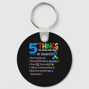 Llavero Hija autista Conciencia del autismo Apoyo Mamá Pap