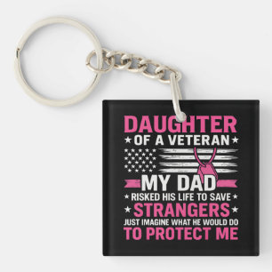Llavero Hija De Un Veterano Padre Del Día Del Padre Vetera