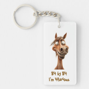 Llavero Hilarious Horse Rectangle Keychain