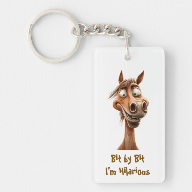 Llavero Hilarious Horse Rectangle Keychain (Frente)