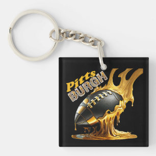 Llavero Hinchas de fútbol de Pittsburgh - Acero fundido