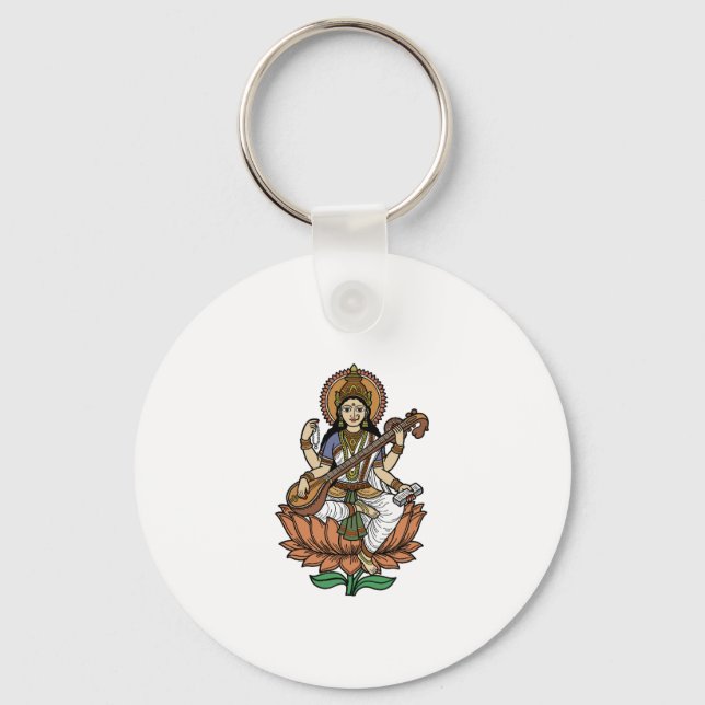 Llavero Hindu Goddess Saraswati (Anverso)