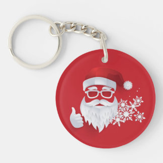 Llavero Hip Santa Claus Papercut sobre los Navidades rojos
