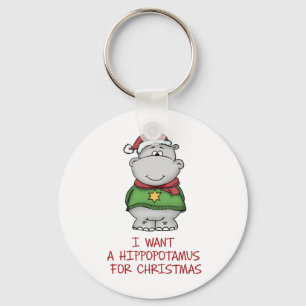 Llavero Hipopótamo para Navidades - Diseño Cute Hippo