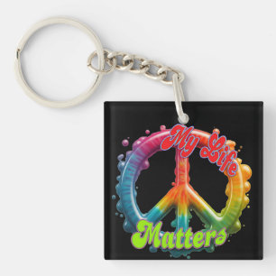 Llavero Hippie Amor Paz La Vida Importa Personalizado 