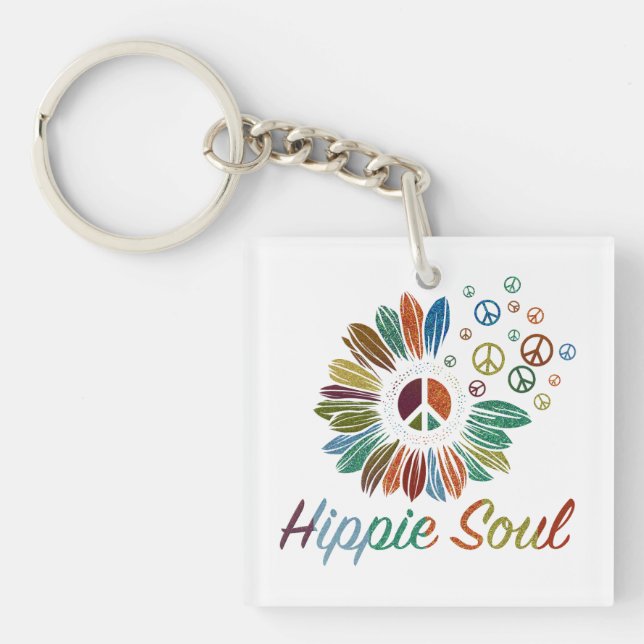 Llavero Hippie Boho Peace and Love Soul  (Frente)