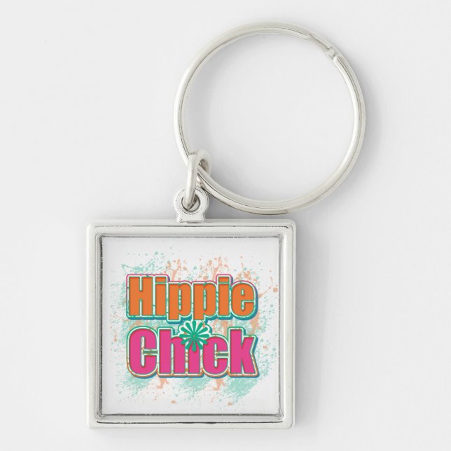 Llavero Hippie Chick Paint Splash (Frente)