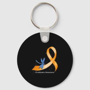 Llavero Hippie Dragonfly Naranja Ribbon Leukemia Concienci