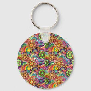 Llavero Hippie Groovy Techno Psychedelic Thunder_Cove