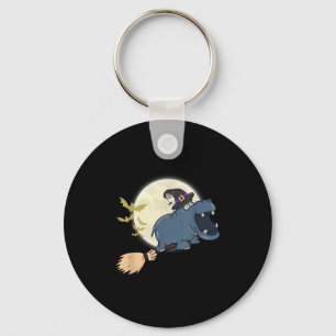 Llavero Hippo Gorra de Brujas en Broom Stick Zoo Animal Lo