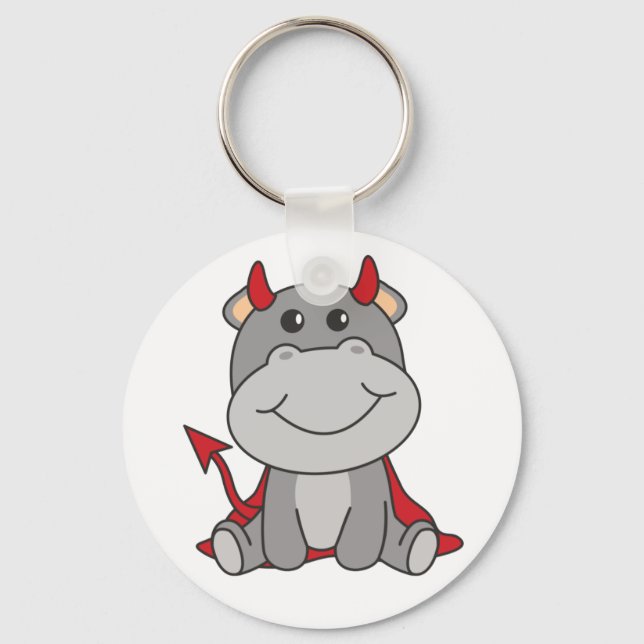 Llavero Hippo Halloween Cute Devil Witch Costuve Keychain (Anverso)